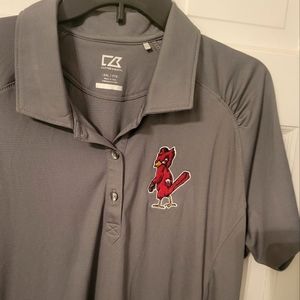 Gray Cutter & Buck Cardinals Baseball Polo Shirt